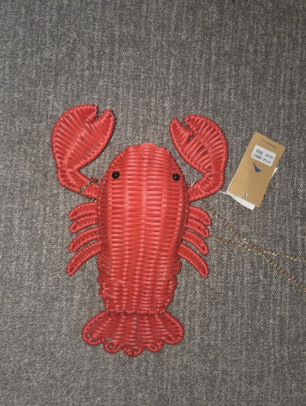 Tommy Bahama Tik Tok Famous Viral Red Wicker Crab Crossbody with Gold Chain NWT - Picture 10 of 11